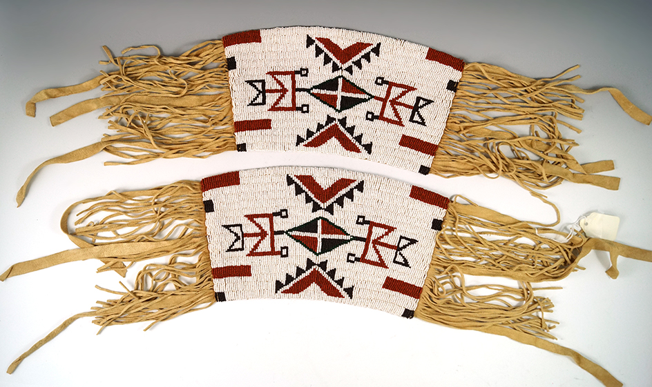 Pair of contemporary beaded Arapahoe Cuffs in excellent condition.