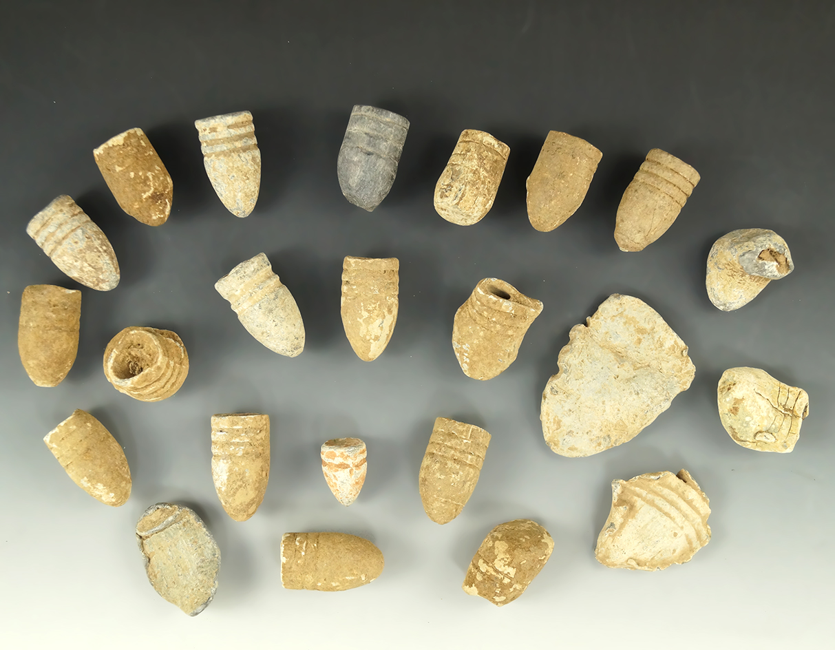 Group of assorted spent lead black powder muzzle loader bullets - Antietam battlefield.