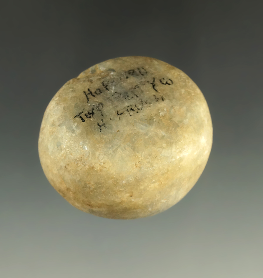 Rare! 1 3/4" Discoidal made from translucent Fluorite. Found in Perry Co., Ohio. Ex. Lewis Eulert.