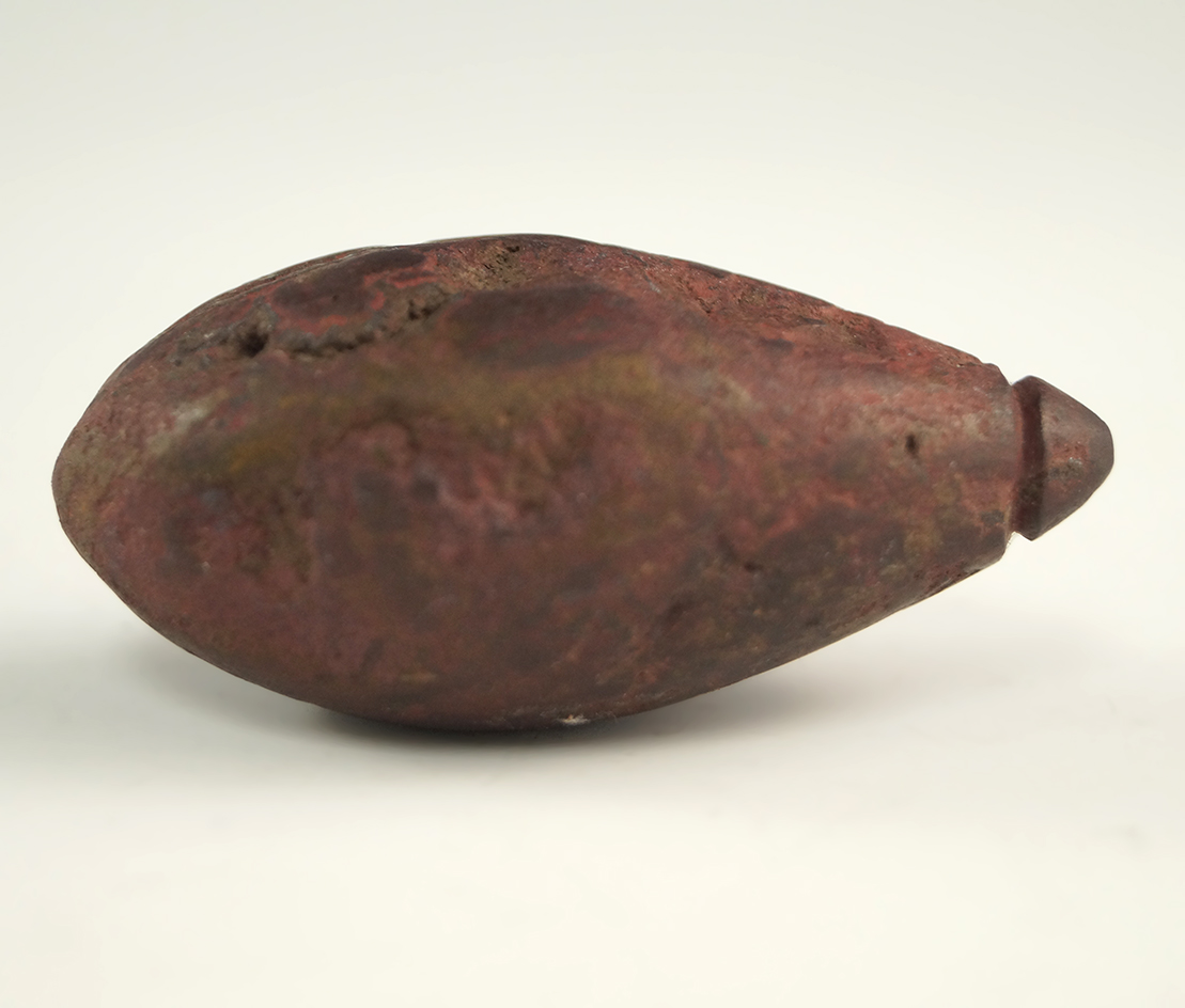 2 1/8" Hematite grooved Plummet found in Ohio. Ex. Wehrle collection #2494W.