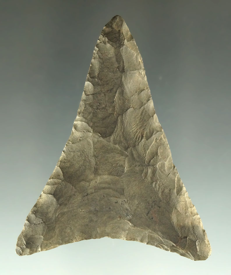 2 3/4" Levanna Triangle with exceptional flaking most likely from the PA/NY area. Ex. Jim Hovan.