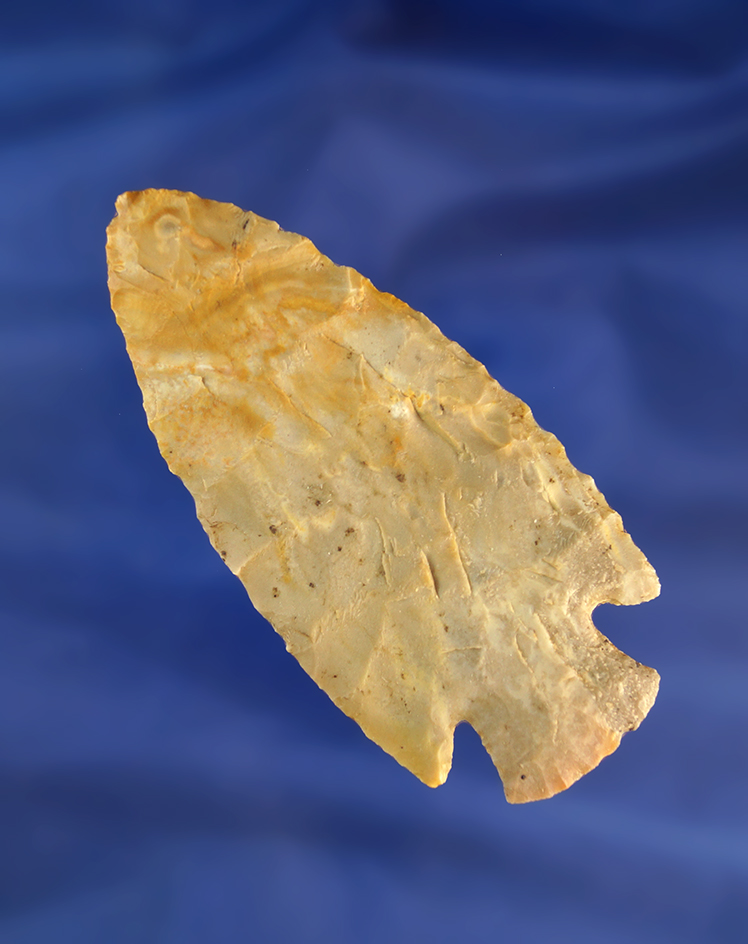 Exceptionally thin and well flaked 3 1/8" Hardin found in the Marshall/Peoria counties Illinois area