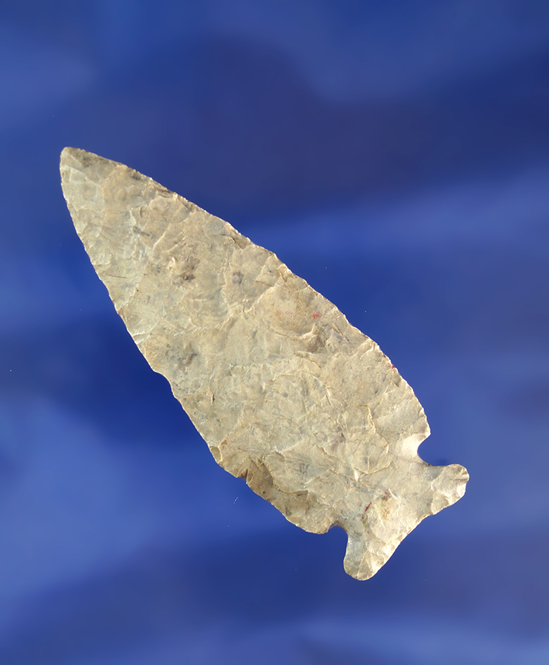 Excellent flaking and nice style on this 2 3/4" Sidenotch  found in Oklahoma.