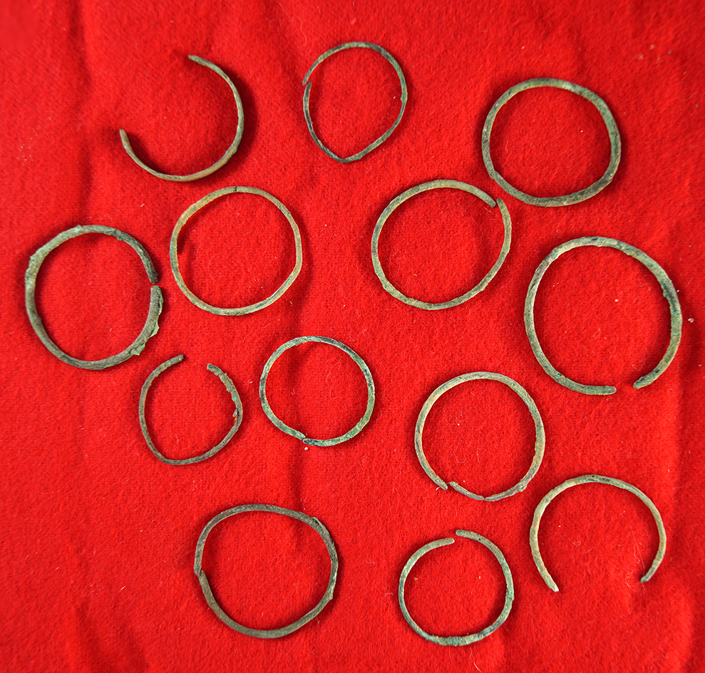 Unique set of 13 copper ornaments found in a site in Kentucky.