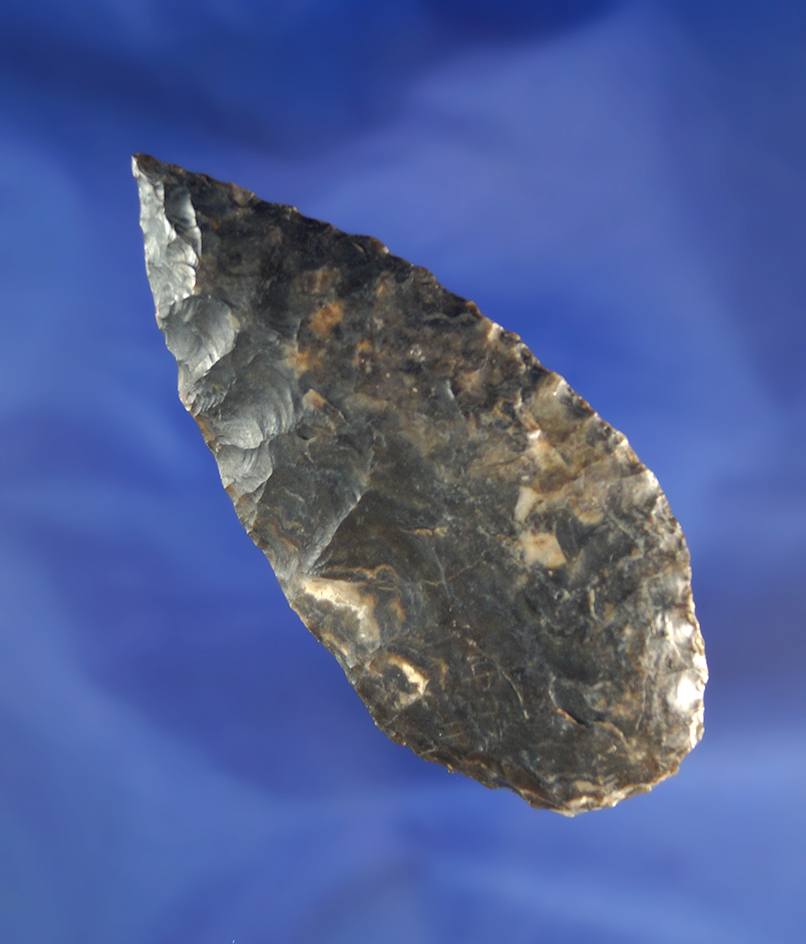 Excellent flaking and nicely patinated 3 5/16" Tulare Lake Leaf Blade found in Kern County Californi