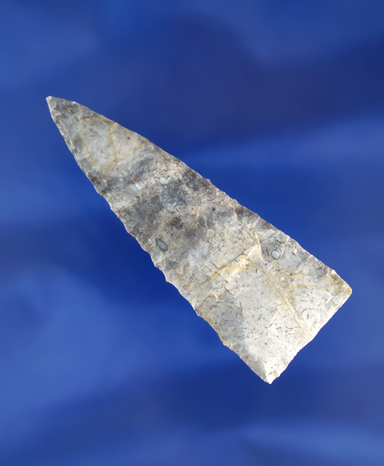 Nicely flaked 2 11/16" well patinated triangle point found in Texas.