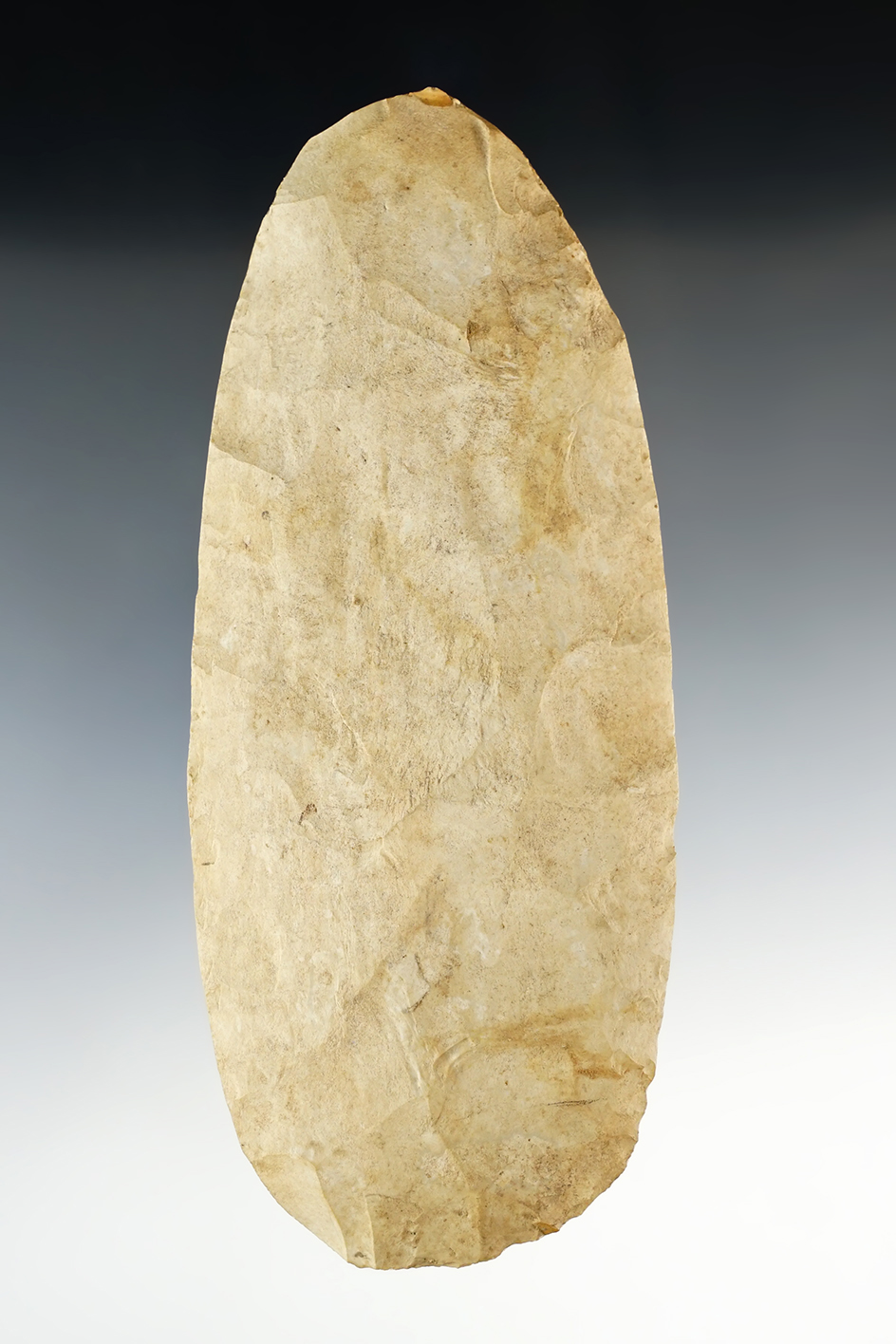 Well flaked 6" Flint Hoe found in Illinois.