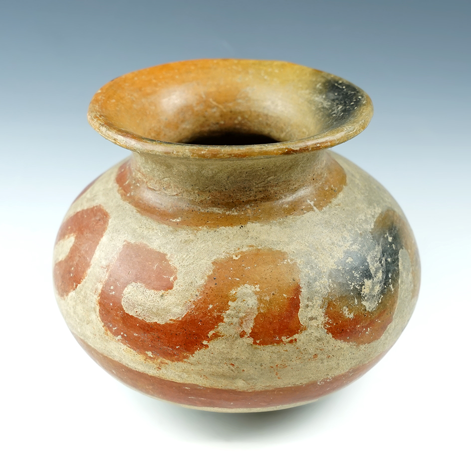 5 3/4" Wide x 4 1/2" Tall Mayan Olla with a fine slick polished finish. Solid condition!