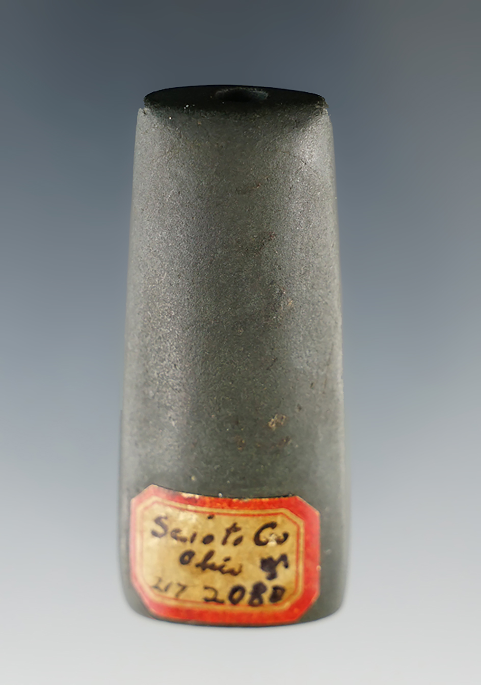 Very rare 2 1/16" Miniature fully drilled Flattened Tube Pipe found in Scioto Co., Ohio.