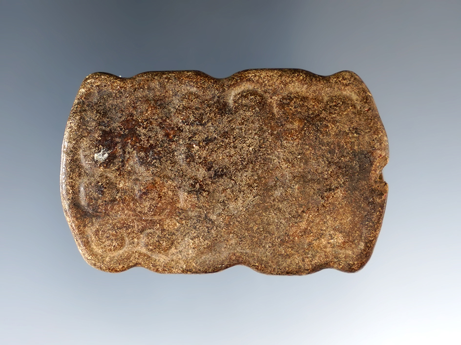 Heavy wear polish and weathering on this beautifully carved 2 1/16" Drilled Pendant - Burma.