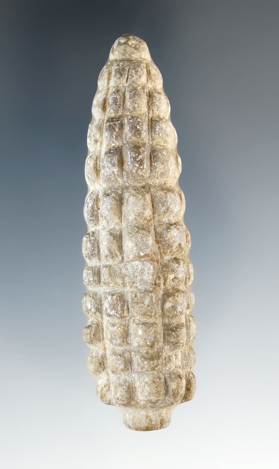 2 7/8" Corn Effigy carved from Stone, found in Peru. Exceptional detail and style.