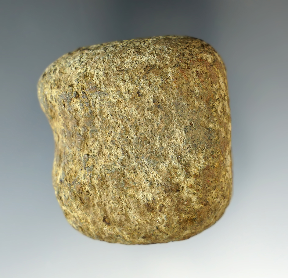 1 3/4" Long 3/4 Grooved Hammerstone found in Liberty Twp., Wood Co., Ohio.