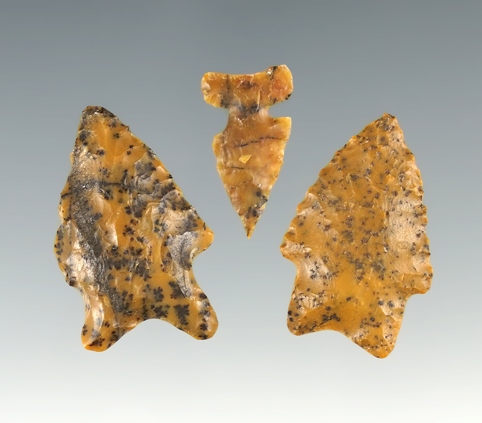 Set of 3 beautiful points found in New Mexico. The largest is 1 1/4".