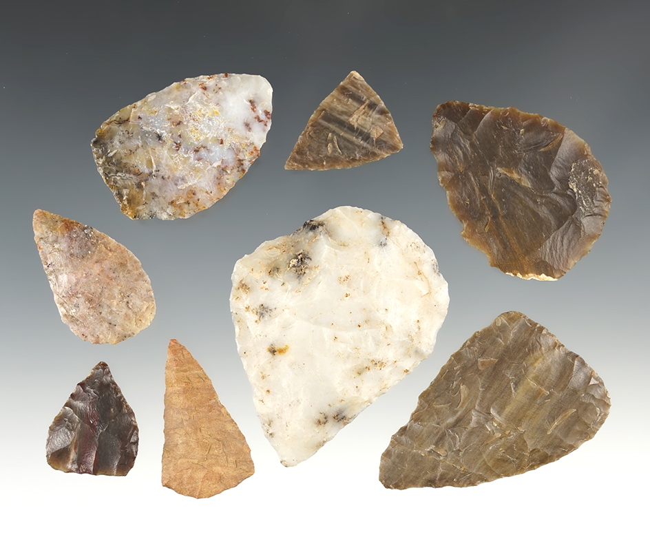 Set of 8 New Mexico Blades & Knives. The largest is 2 1/2".