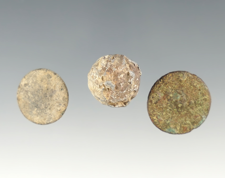 Set of Musket Shot and Buttons from The Goliad massacre of 1836. Found near La Bahia, Texas.