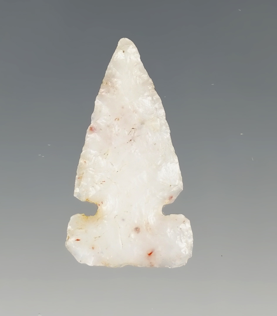 1" Sidenotch Arrow Point made from attractive Agate. Found in Arizona.