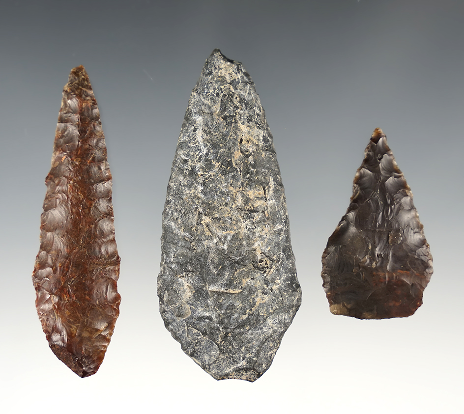 Set of 3 well made Knives found in Kittitas Co., Washington. The largest is 3 5/16".