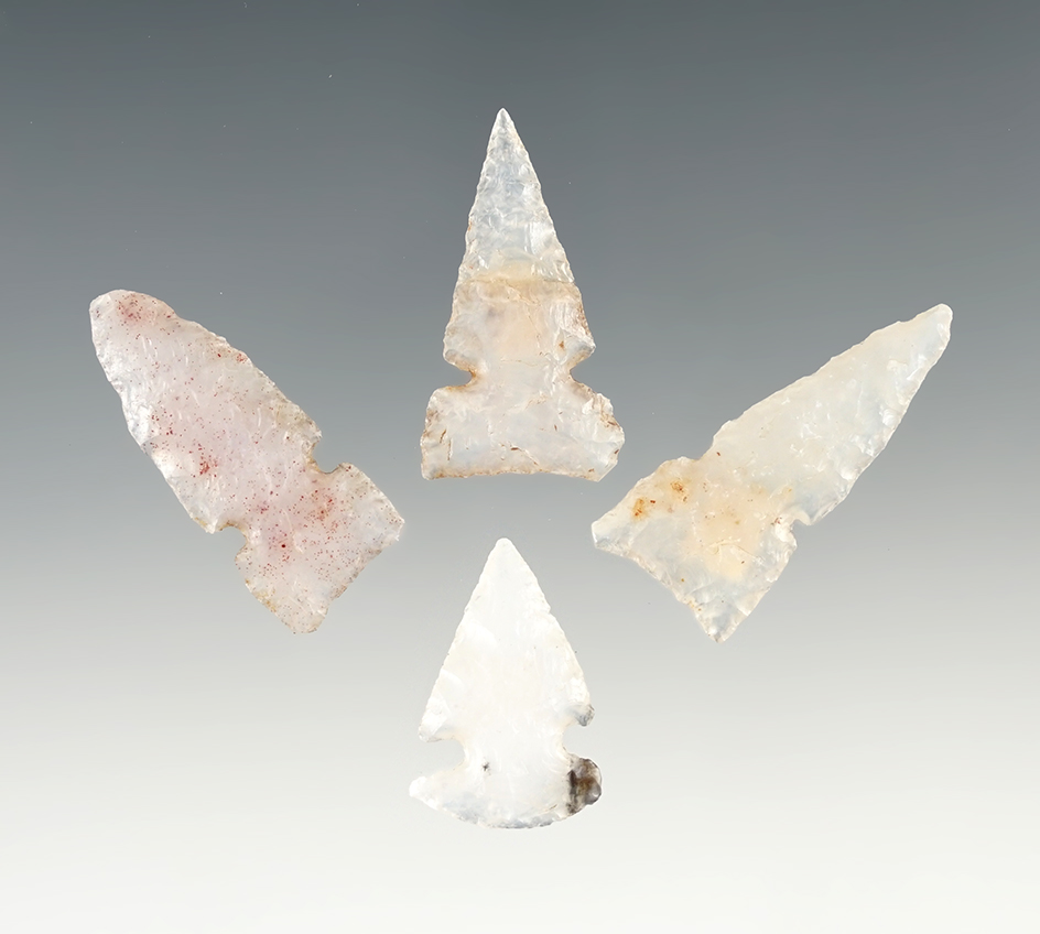 Set of 4 nicely made points found in New Mexico. The largest is 1 1/4".