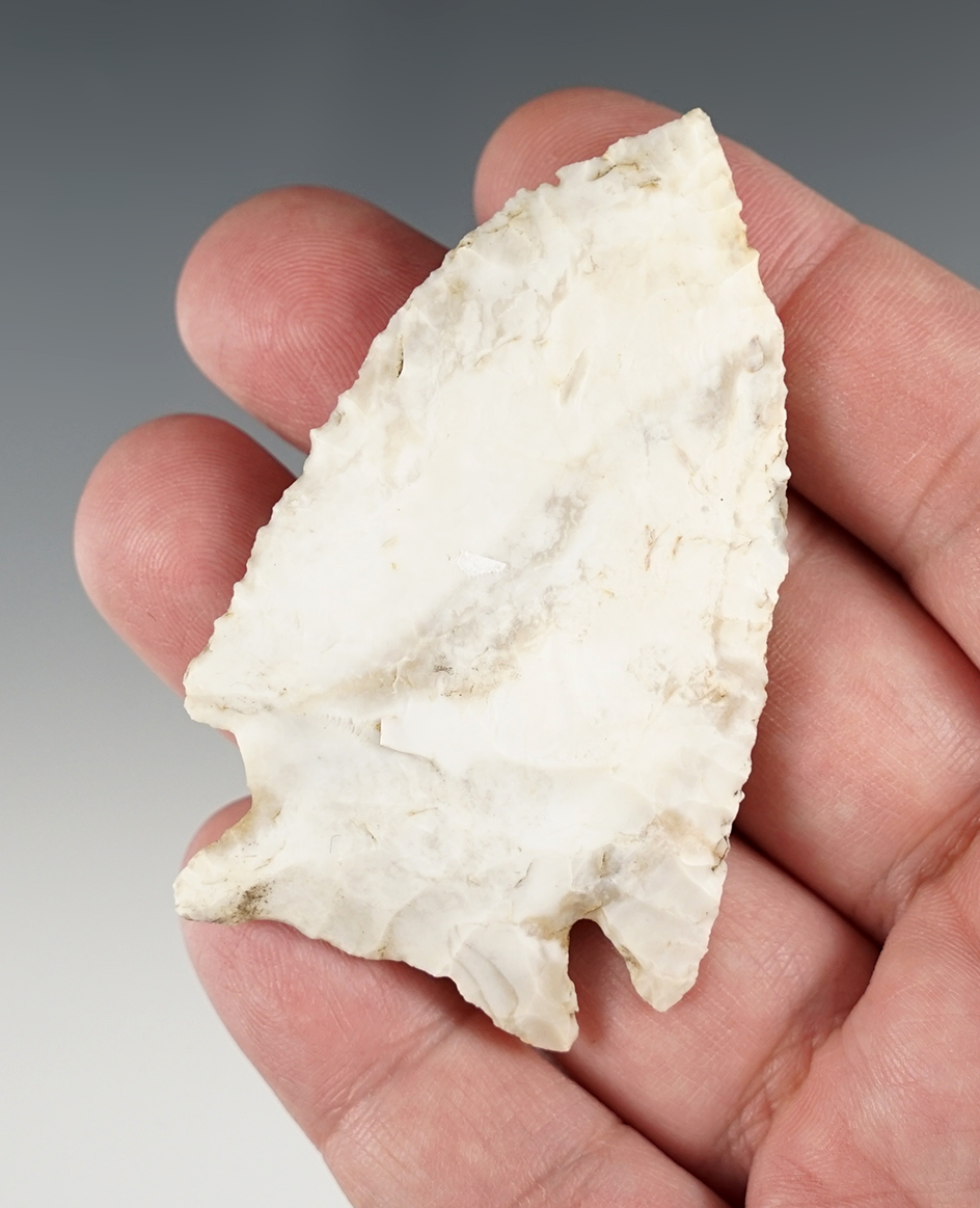 2 13/16" Corner Notch point found in Clarke Co., Missouri. Nicely patinated.