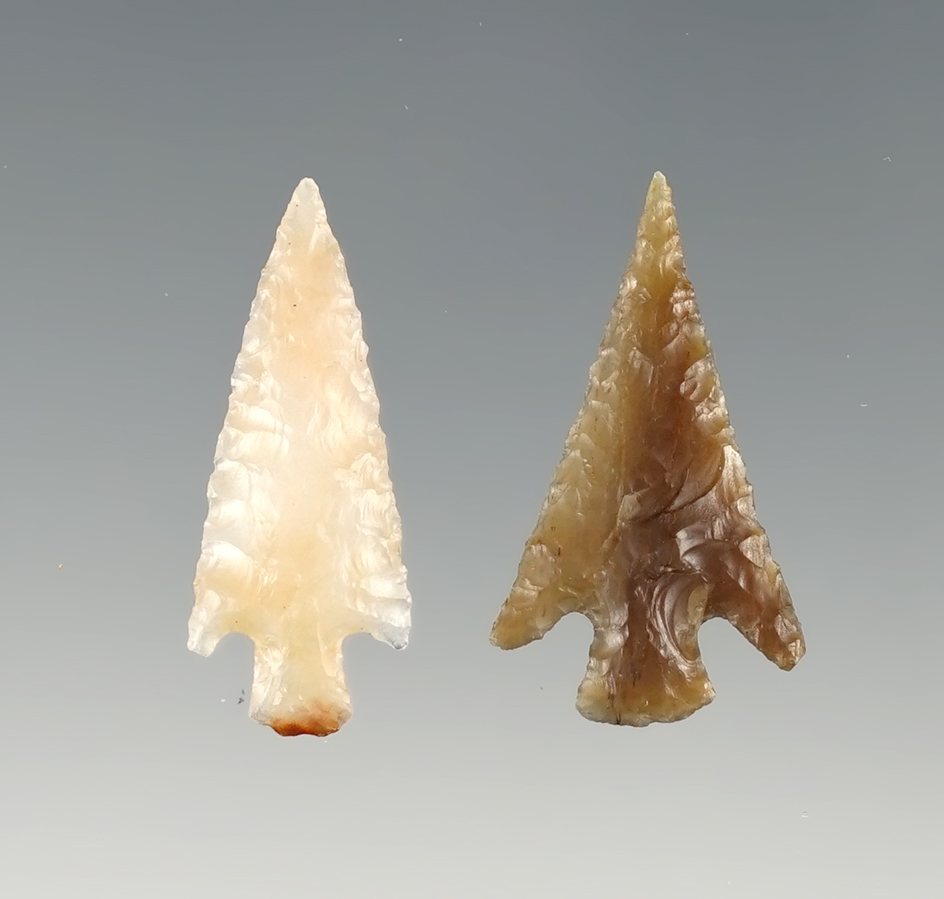 Pair of Columbia River Gem Points is fine condition. The largest is 1 1/4".