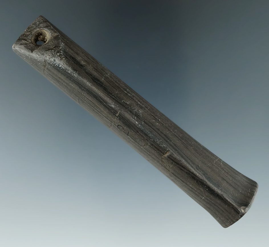 4 1/8" Ridged Top Bar Amulet. Drilled and salvaged. Great finish and patina.  Wood Co., Ohio.