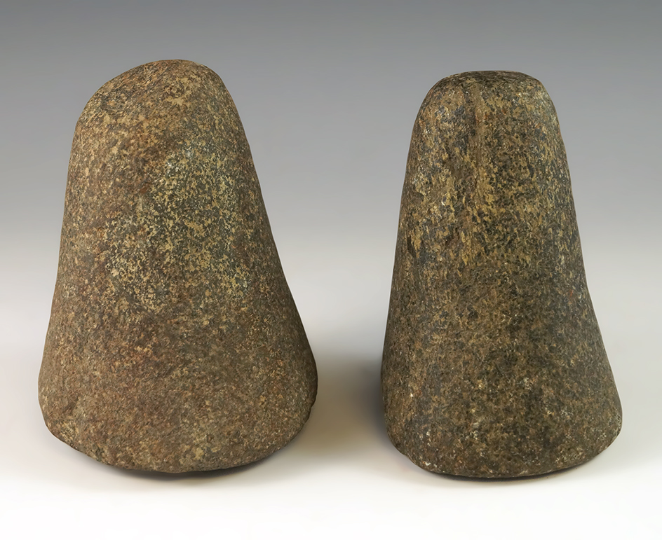 Pair of Pestles found in the Hardin Co.,  Ohio area. Largest is 3 7/8".