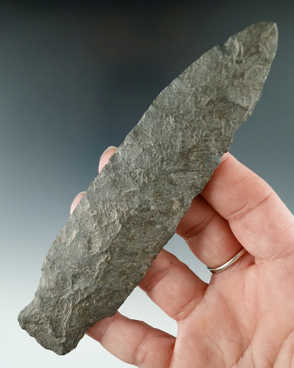 Large 5 5/16" Stemmed Knife found in Michigan.