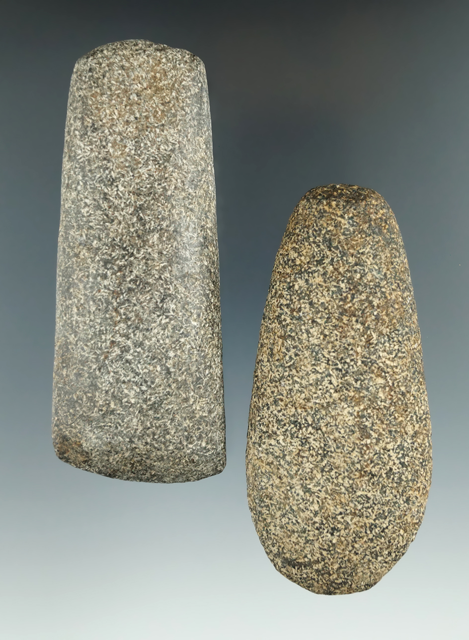 Pair of Celts in very nice condition found in Michigan. Largest is 4 1/4".