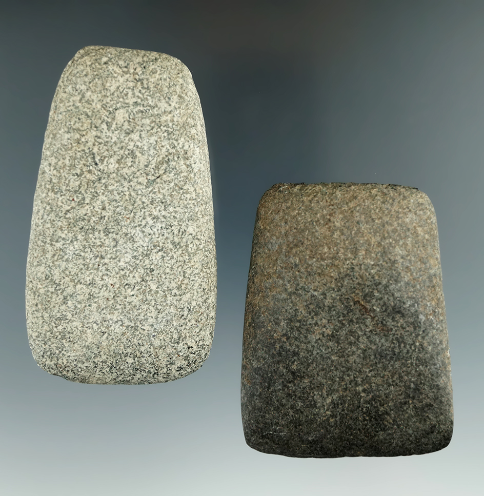 Pair of hardstone Celts found in Michigan in excellent condition. Largest is 3 1/2".