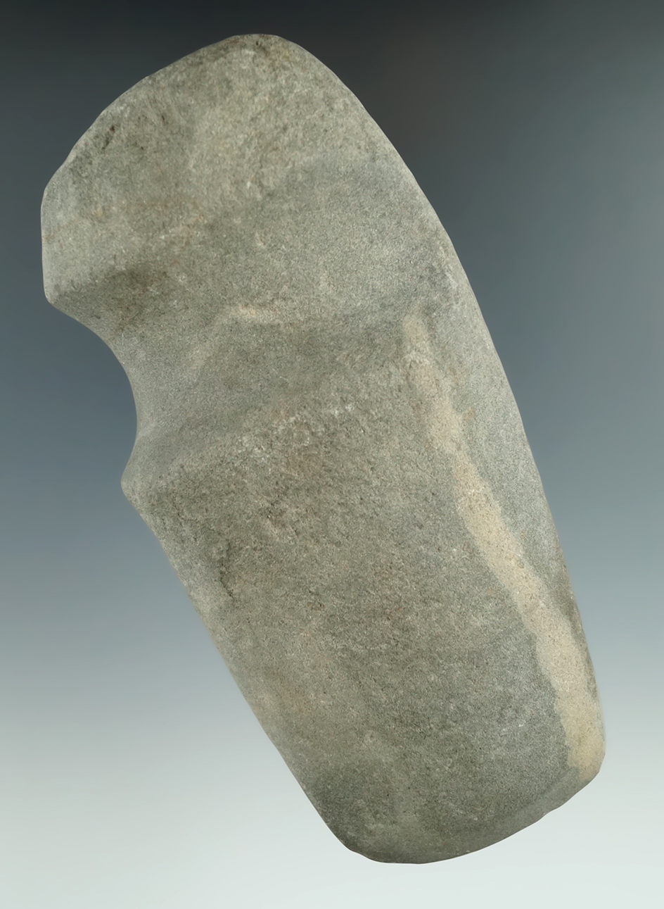 Nice! 6 3/16" long 3/4 grooved Axe that is nicely made from slate found in Michigan.