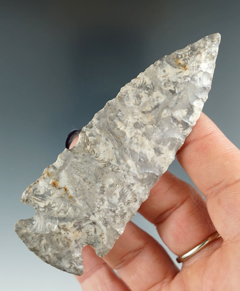 3 5/16" Dovetail made from attractive Boone chert found in Kansas.