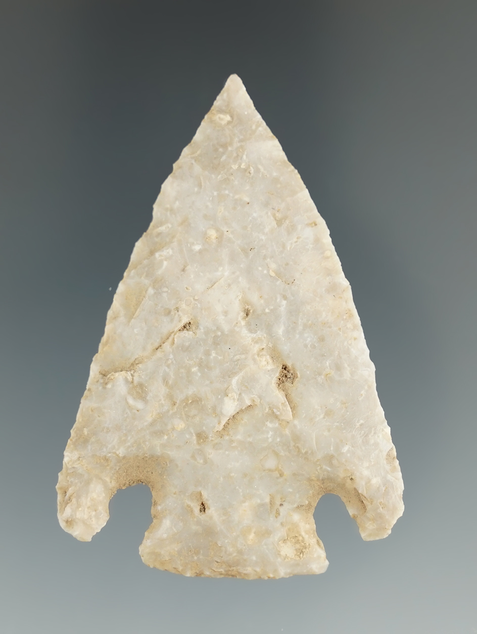 2 1/4" nicely flaked and well styled Cornernotch found in Florida.