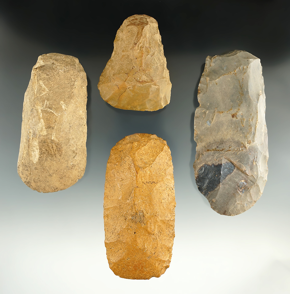Set of four Celts found in Fayette Co.,Kentucky, largest is 4 3/8th".