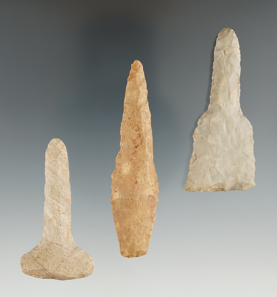 Set of three well-made drills found in East Texas, largest is 2 7/8".