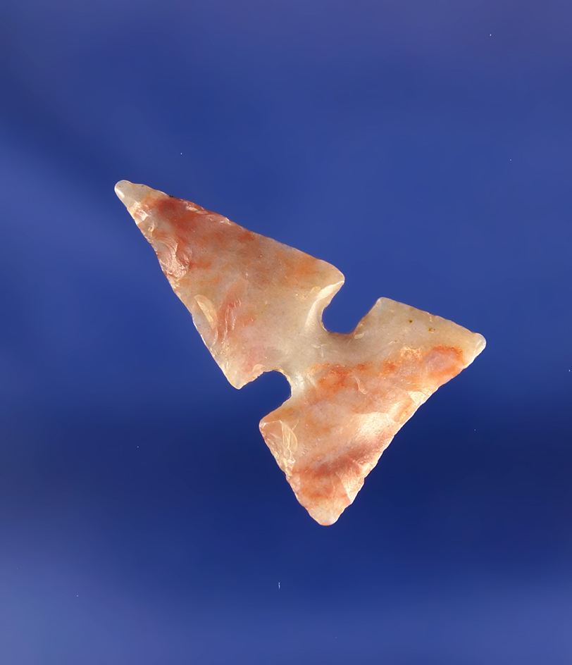 1" Salado point made from Alibates Flint found in Otero County New Mexico.