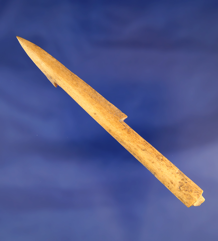4 3/16" bone harpoon tip found in Alaska.Ex. Favell museum.