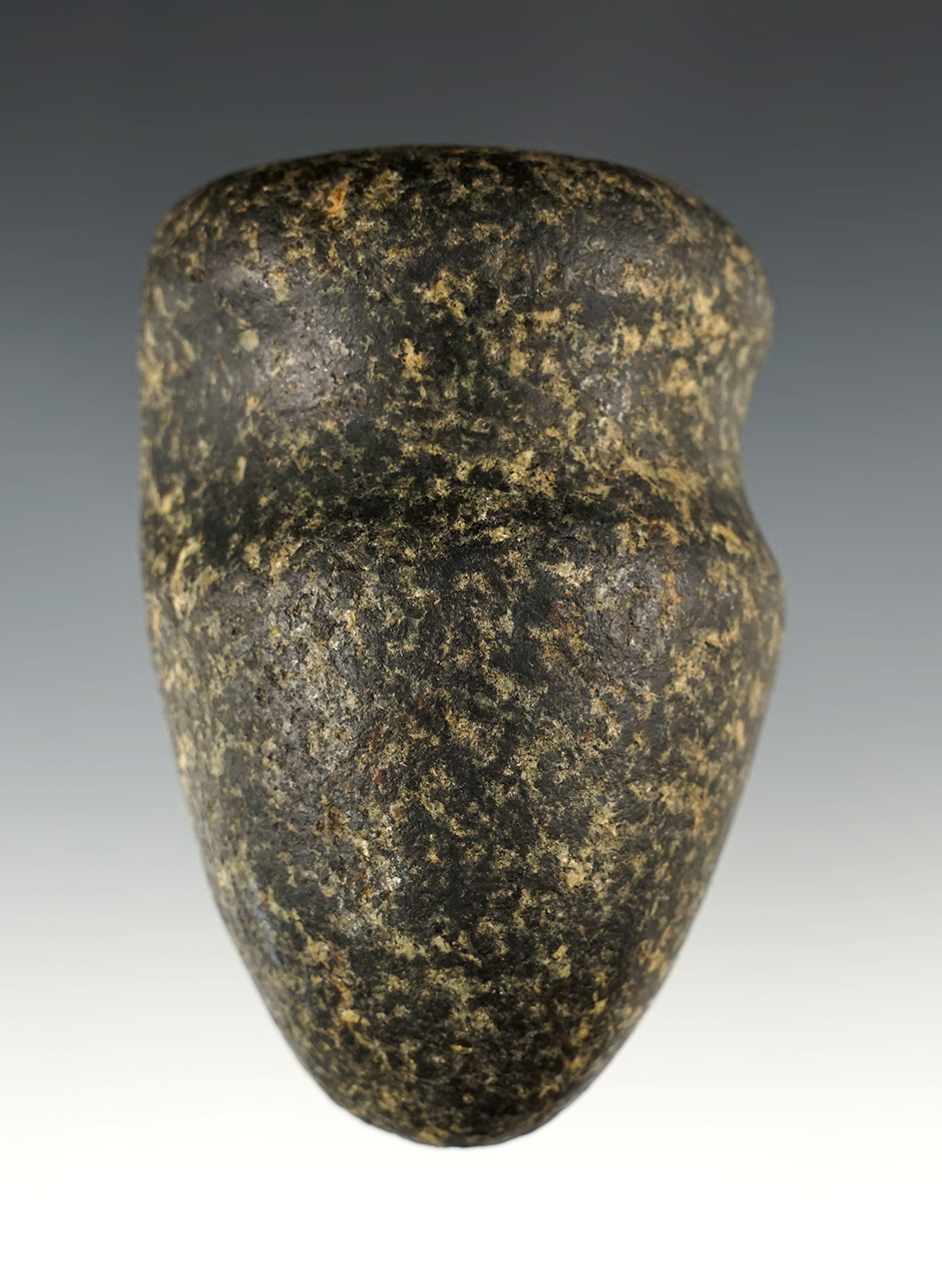 Well made 3 1/8" OH Grooved Hammerstone - Ex. Bierly.