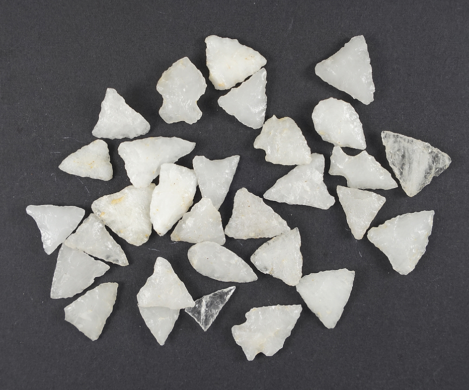 Set of 30 Pennsylvania/Maryland Quartz points.
