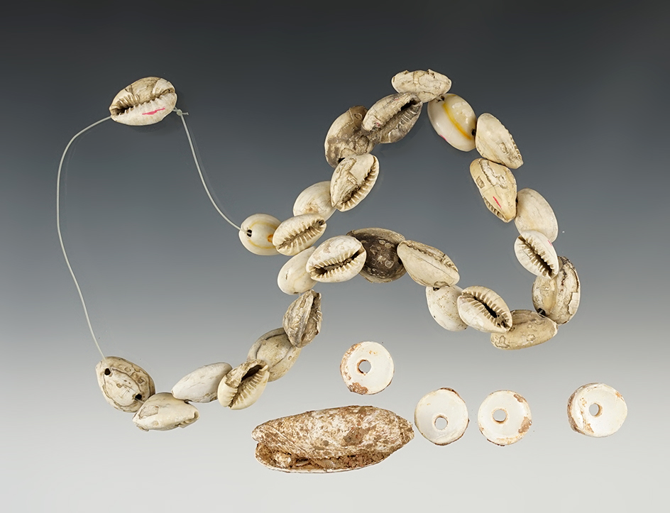 Set of Drilled Shell Beads in great condition. Tennessee.