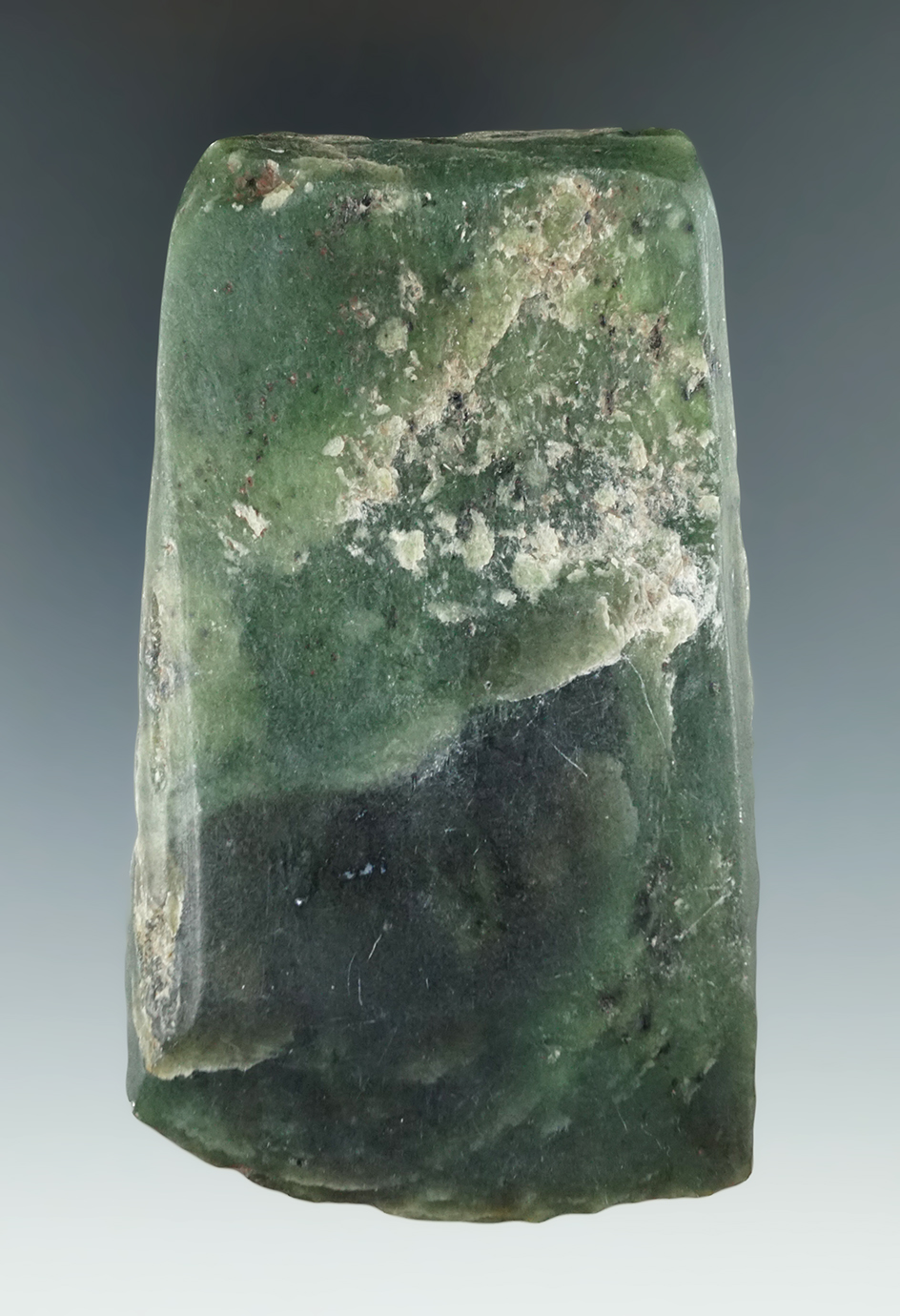 4" beautiful green jadeite Celt found in the Pacific Northwest.
