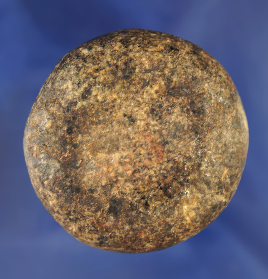 1 7/8" miniature double cupped Discoidal found in Calhoun Co.,  Illinois,  Dickey COA.