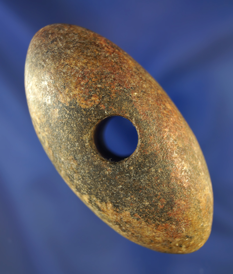 2 7/8" Bannerstone made from heavily patinated Chlorite found in West Virginia.