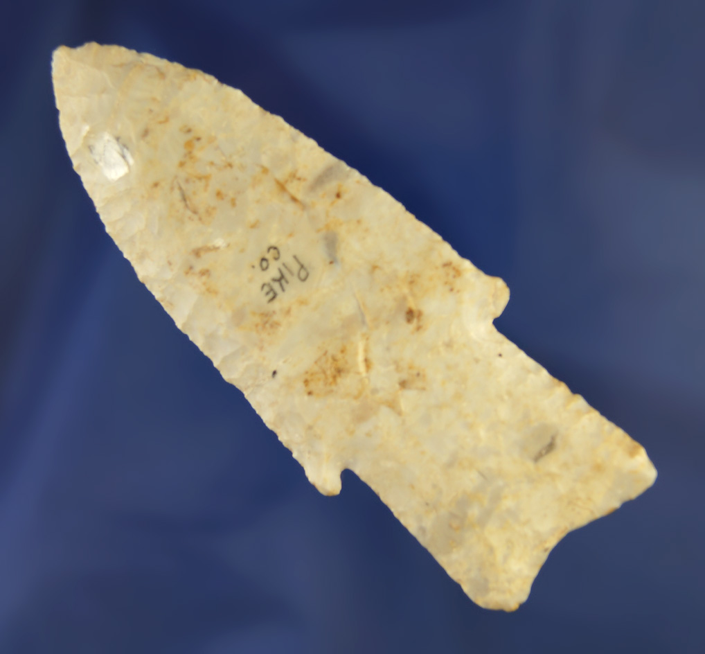 Nice! Excellent style and flaking on this 3 7/16" Hardin found in Pike Co.,  Illinois. Rogers COA.