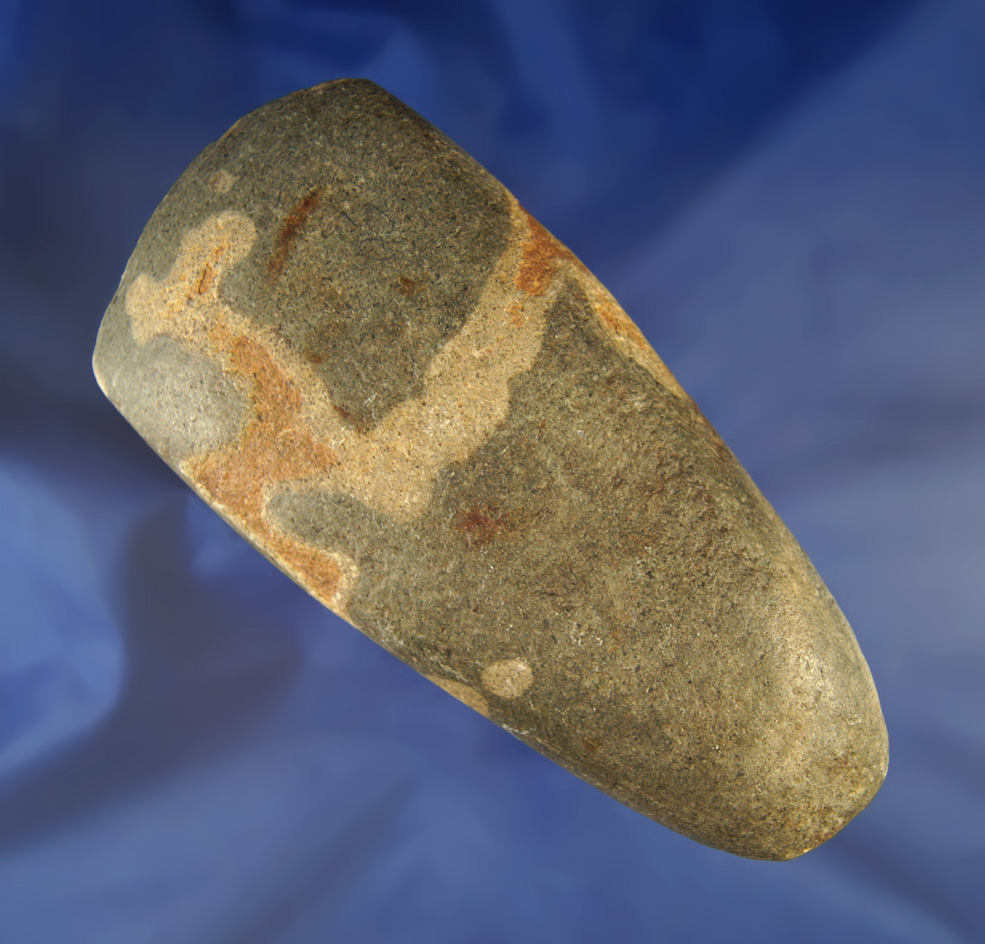 5 3/8" Celt with nice worm tracks found in Marion Co.,  Ohio in very nice condition.