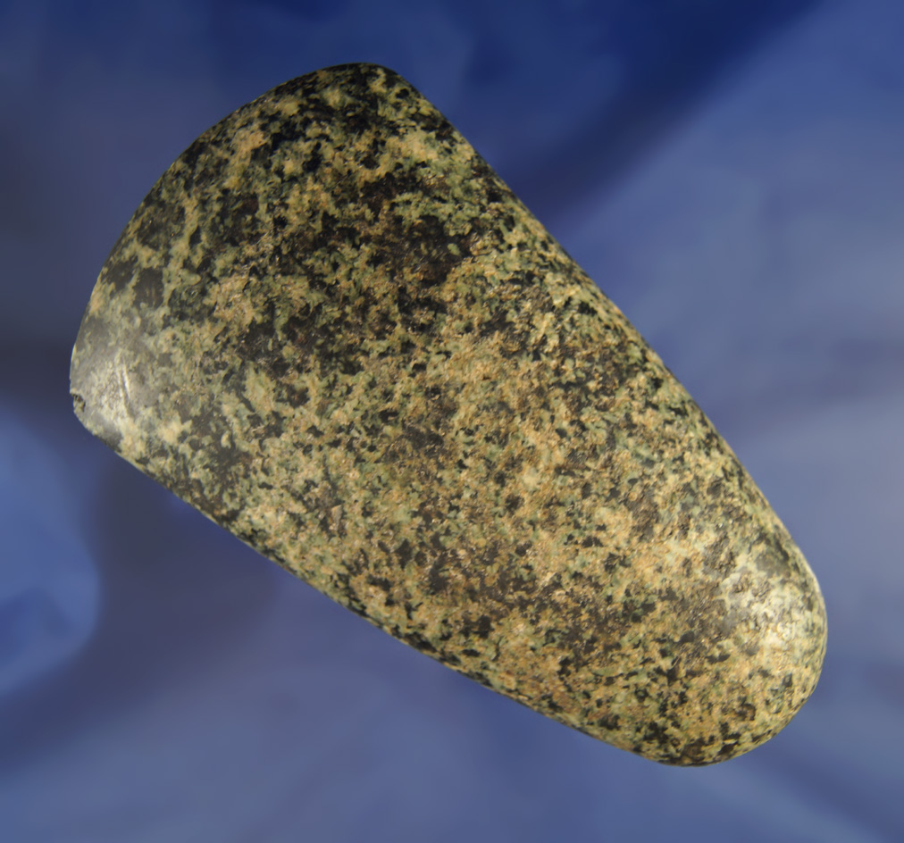 5" highly polished granite Celt found in central Ohio. Ex. Ron Sauer collection.