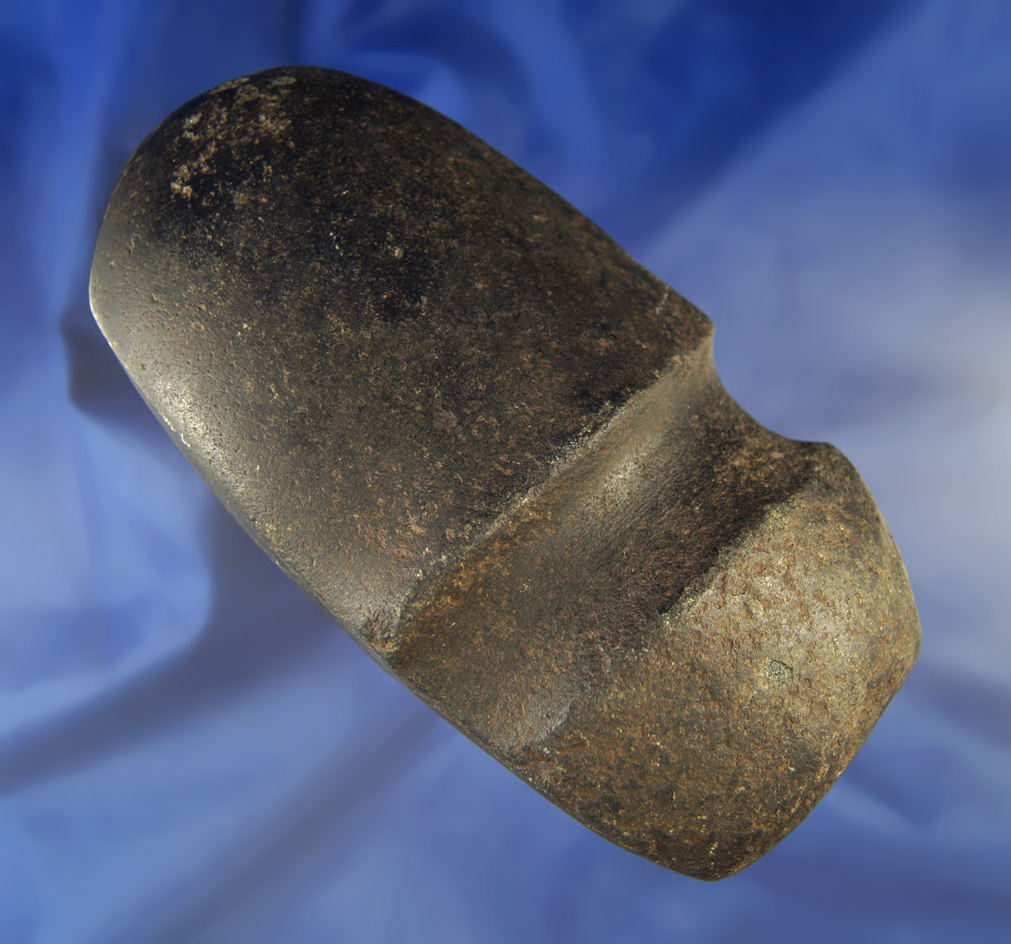 6 1/4" Black Granite 3/4 Grooved Axe found in Fairfield Co., Ohio.