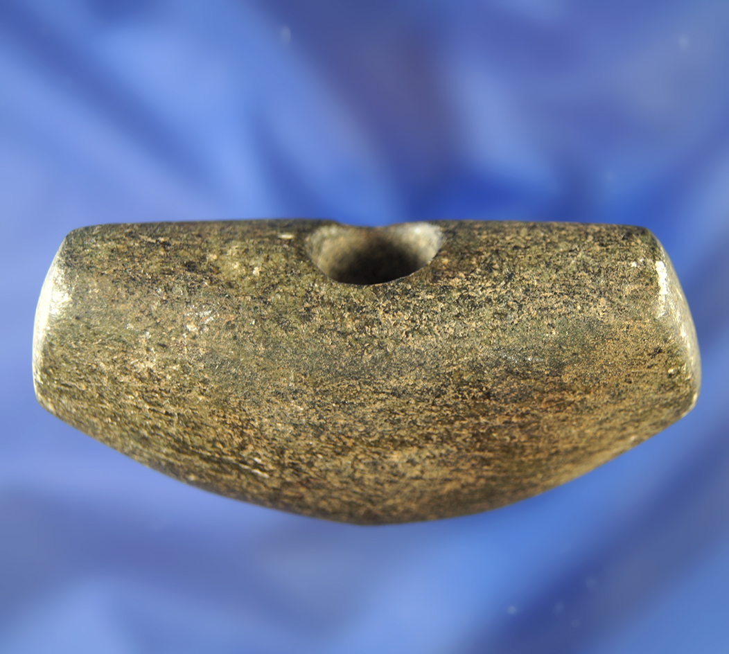 2 7/8" Pick Bannerstone with truncated ends found in Ohio. Well patinated. Ex. Raymond Vietzen