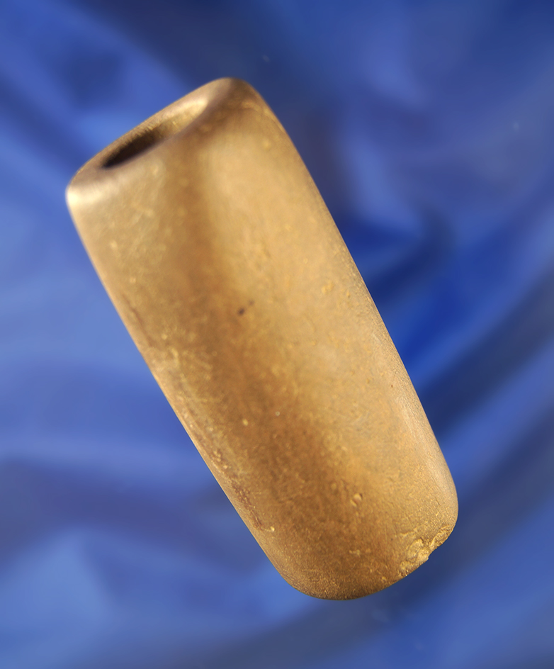 2 11/16" Tubular Bannerstone with a flat bottom found in Logan County Ohio - Dickey COA.