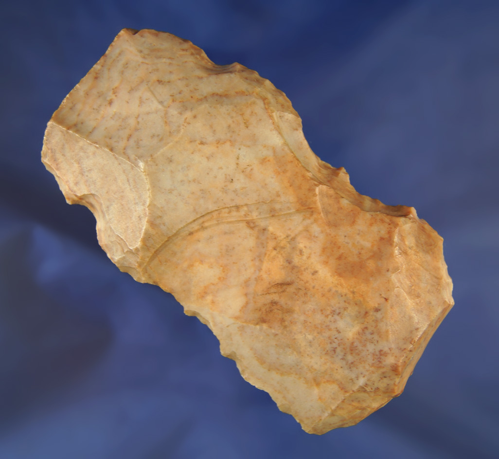 3 7/8" Alibates Paleo Scraper found in Bell Co., Texas.