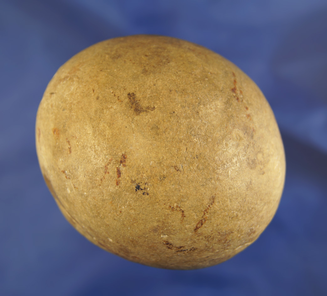 2 3/4" Polished Game Ball found in Newark, Ohio. Ex. Dilley Collection.